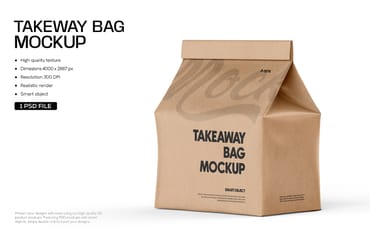 Paper Lunch Bag Mockup