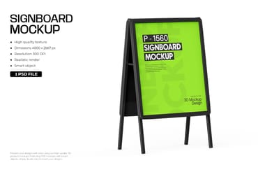 A-Frame Banner Mockup for advertising 