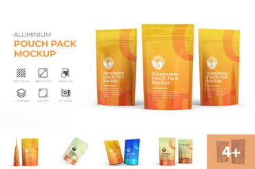 Aluminum Pouch Packaging Mockup