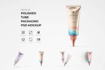 Metallic Polished Tube Mockup