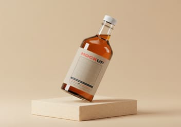 Bottle on Stand Mockups