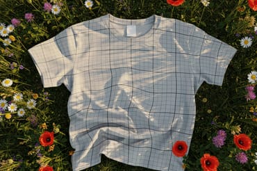 Shirt on Field with Flowers Mockup
