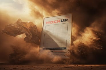 Poster Mockup on Tornado Sand Storm