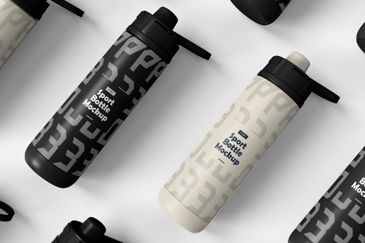 Sports Water Bottle PSD Mockup