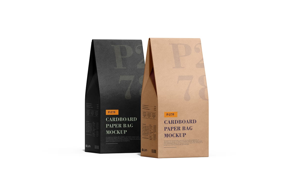 Cardboard Paper Coffee Bag Packaging Mockup