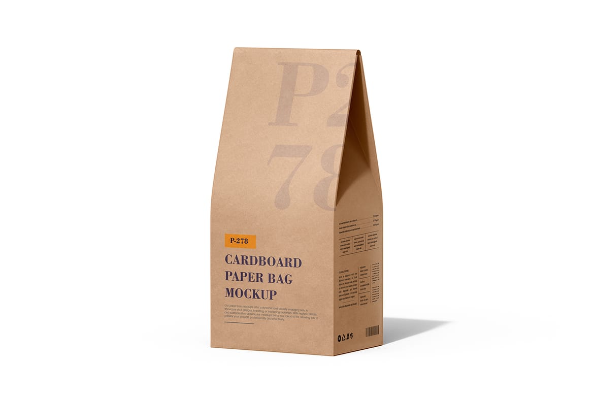 Cardboard Paper Coffee Bag Packaging Mockup