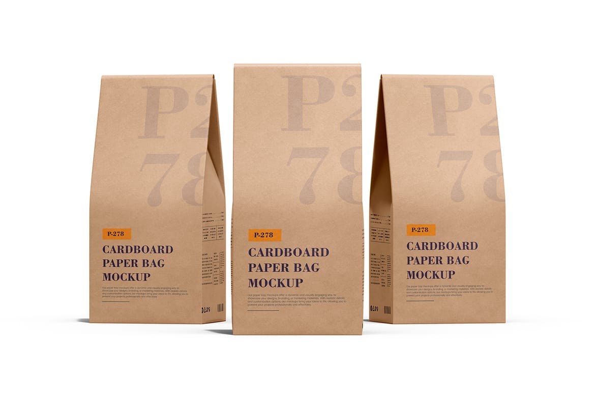 Cardboard Paper Coffee Bag Packaging Mockup