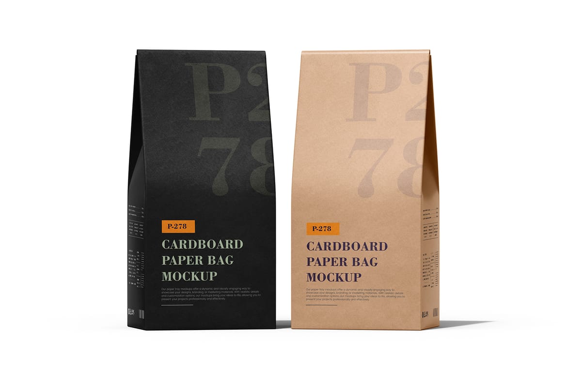 Cardboard Paper Coffee Bag Packaging Mockup