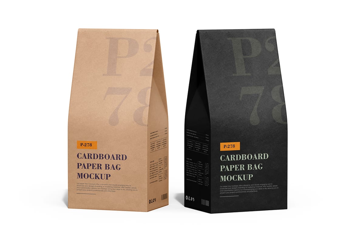 Cardboard Paper Coffee Bag Packaging Mockup