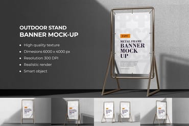 Outdoor Metal Frame Stand Mockup