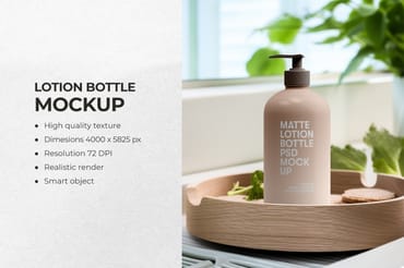 Cosmetic Pump Lotion Bottle Mockup
