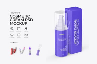 Cosmetic Pump Bottle Mockup 