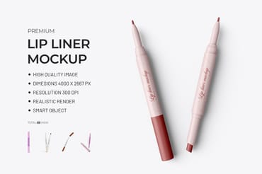 Matte Lip Liner PSD Mockup