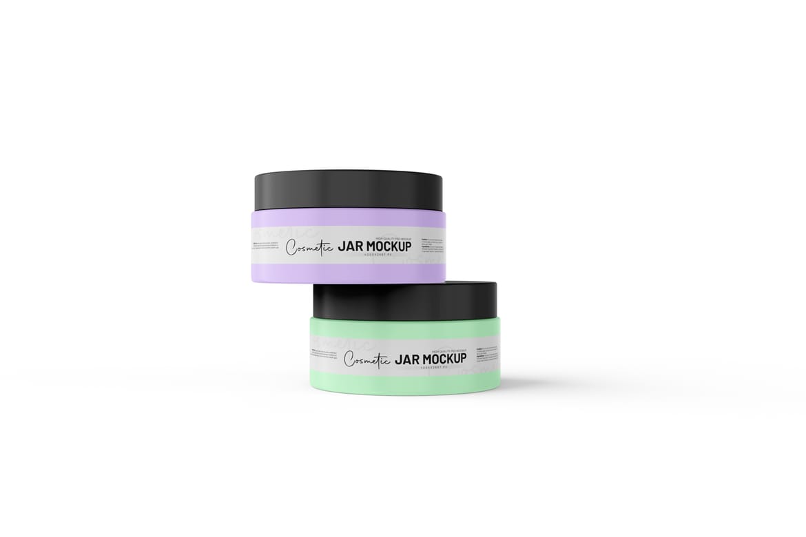 Cosmetic Platic Jar Mockup