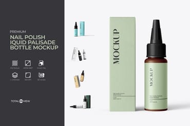 Nozzle Applicator Bottle with Box Mockup
