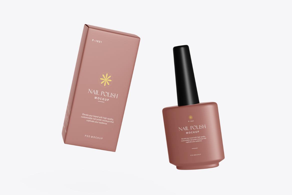 Nail Polish Cosmetic Mockup For Branding
