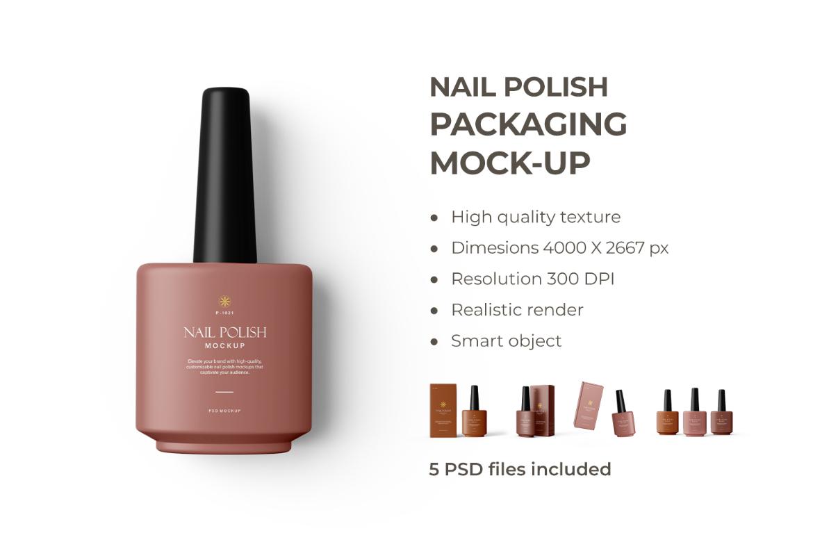 Nail Polish Cosmetic Mockup For Branding