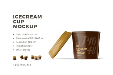 Disposable Ice Cream Cup Mockup