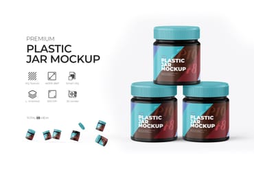 Plastic Jar PSD Mockup