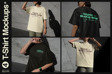 T-Shirt Mockup Bundle – 4 Scenes