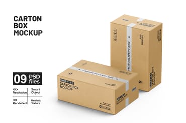 Shipping Packaging Box Mockup – Taped Carton