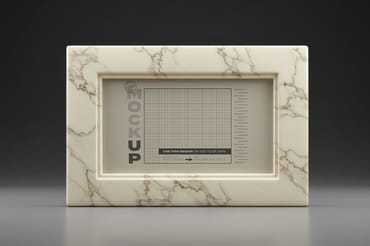 Photo Picture Frame Marble Portrait Mockup