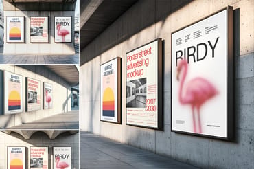 Poster street advertising mockup