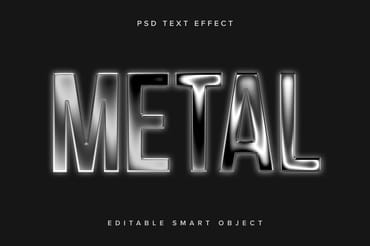 Silver Chrome Text Effect Mockup 