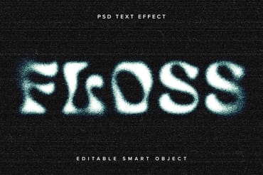 Distorted Grainy Text Effect Mockup