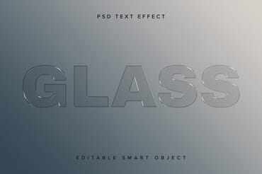 Glass Texture Text Effect Mockup 