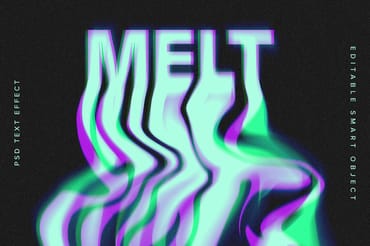 Trippy Melting Text Effect Mockup