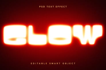 Neon Glowing Text Effect Mockup 