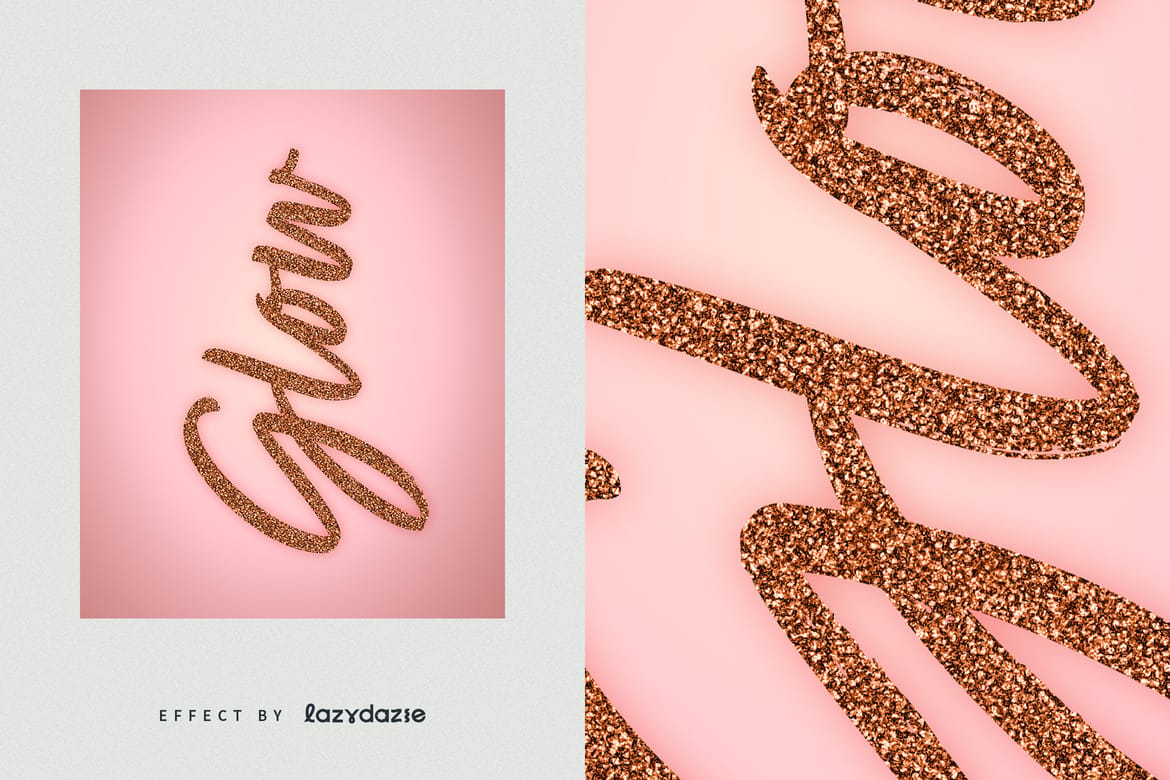 Shiny Glitter Text Effect Mockup