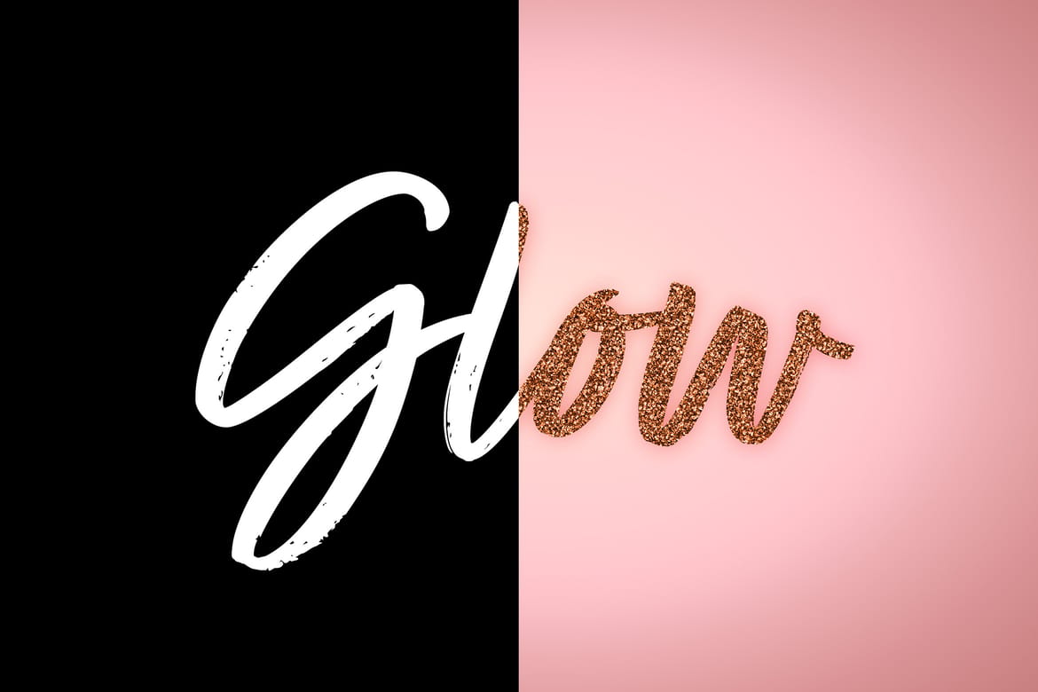 Shiny Glitter Text Effect Mockup