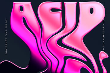 Melting Metallic Text Effect Mockup