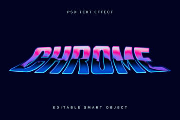Warped Chrome Text Effect Mockup