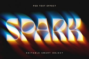 Colorful Disintegrating Text Effect Mockup