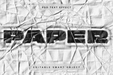 Grunge Paper Text Effect Mockup 