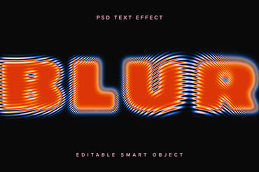 Gradient Warped Text Effect Mockup