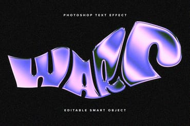 Warped Chrome Text Effect Mockup