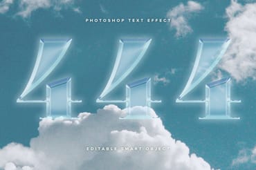 Transparent Chrome Text Effect Mockup