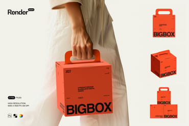 Paper Box Mockup Set