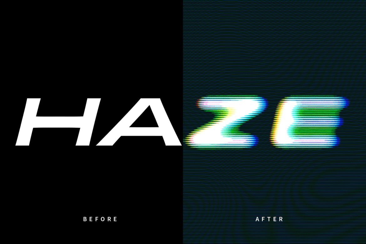 TV Glitch Text Effect Mockup