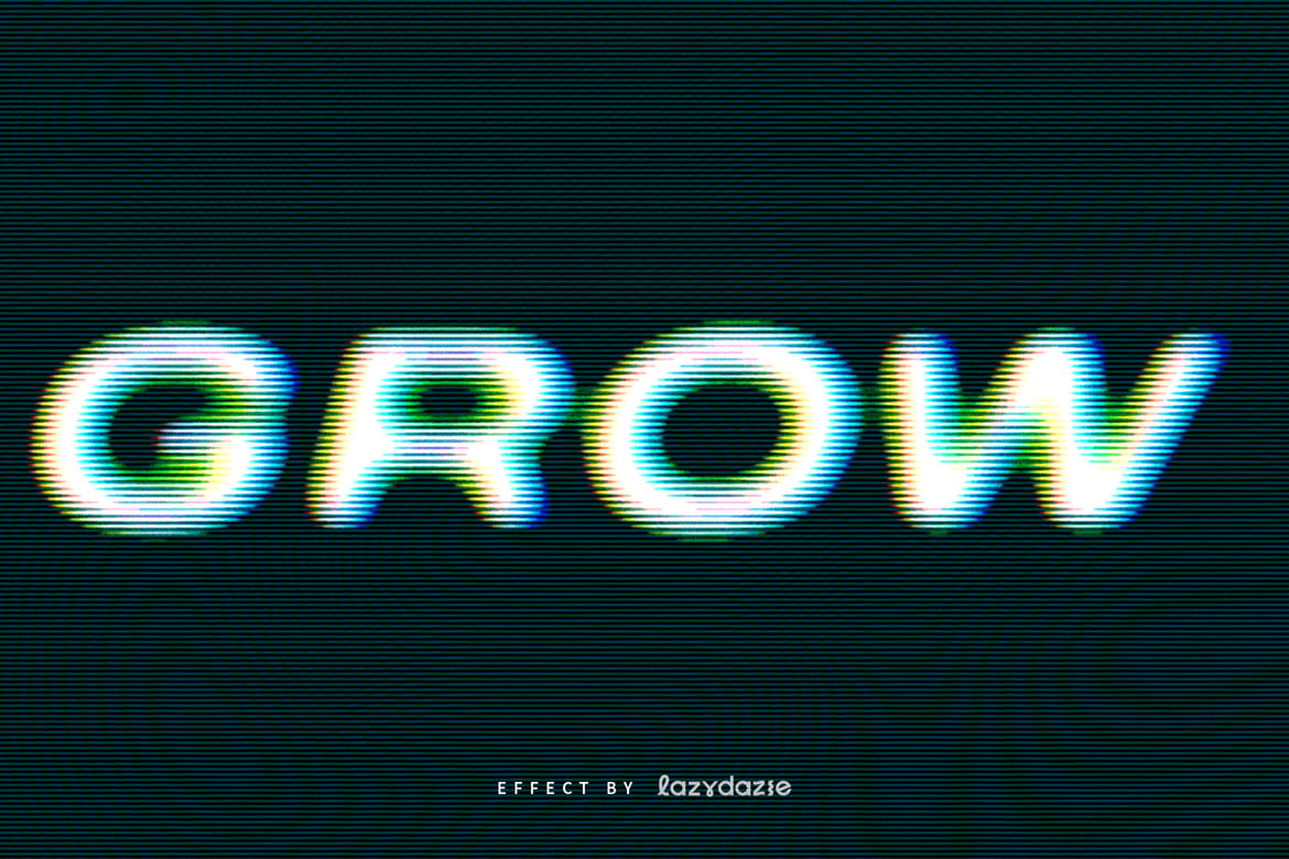 TV Glitch Text Effect Mockup
