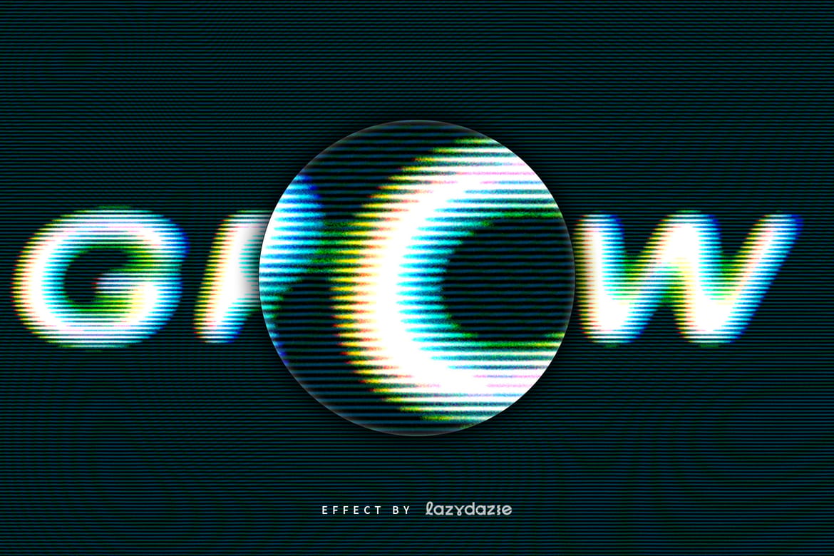 TV Glitch Text Effect Mockup