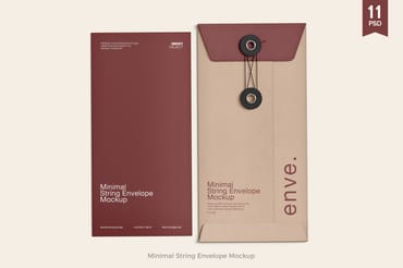 Kraft String Envelope Psd Mockup