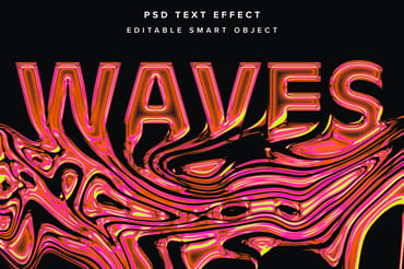 Melting Chrome Text Effect Mockup