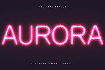 Pink Neon Distorted Blur Text Effect Mockup