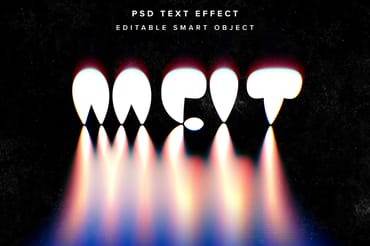 Melting Analog Text Effect Mockup 