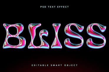 Pink Chrome Text Effect Mockup